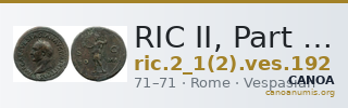 RIC II, Part 1 (second edition) Vespasian 192 — CANOA
