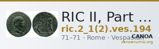 RIC II, Part 1 (second edition) Vespasian 194 — CANOA