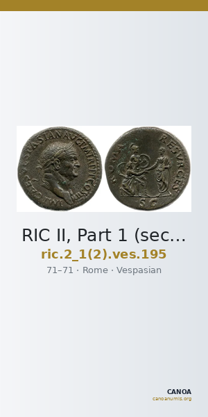 RIC II, Part 1 (second edition) Vespasian 195 — CANOA