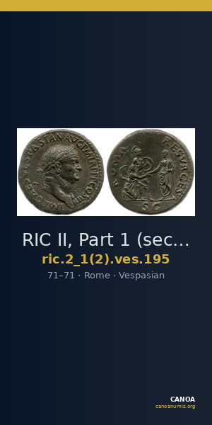 RIC II, Part 1 (second edition) Vespasian 195 — CANOA