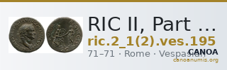 RIC II, Part 1 (second edition) Vespasian 195 — CANOA