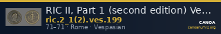 RIC II, Part 1 (second edition) Vespasian 199 — CANOA