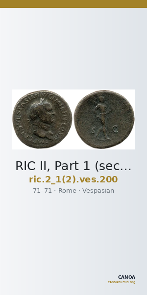 RIC II, Part 1 (second edition) Vespasian 200 — CANOA