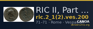 RIC II, Part 1 (second edition) Vespasian 200 — CANOA