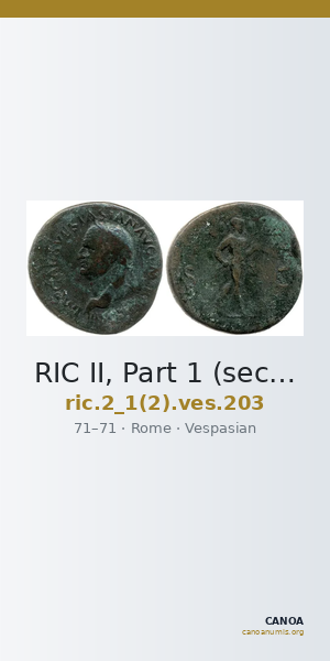 RIC II, Part 1 (second edition) Vespasian 203 — CANOA