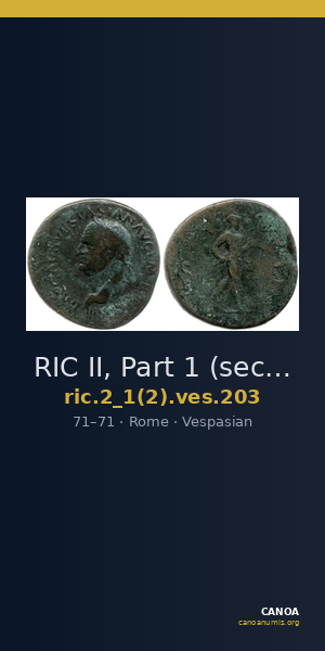 RIC II, Part 1 (second edition) Vespasian 203 — CANOA