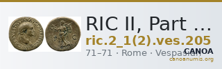 RIC II, Part 1 (second edition) Vespasian 205 — CANOA