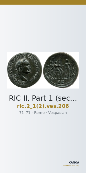 RIC II, Part 1 (second edition) Vespasian 206 — CANOA