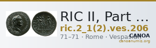 RIC II, Part 1 (second edition) Vespasian 206 — CANOA