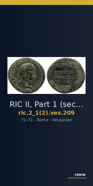 RIC II, Part 1 (second edition) Vespasian 209 — CANOA