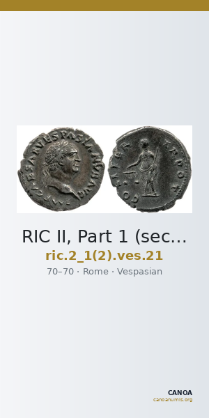RIC II, Part 1 (second edition) Vespasian 21 — CANOA