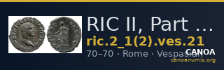 RIC II, Part 1 (second edition) Vespasian 21 — CANOA