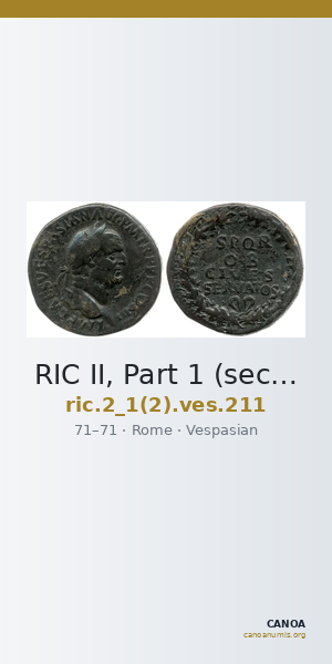 RIC II, Part 1 (second edition) Vespasian 211 — CANOA