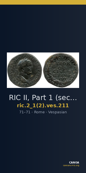RIC II, Part 1 (second edition) Vespasian 211 — CANOA