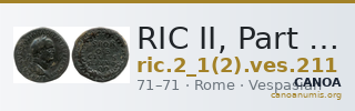 RIC II, Part 1 (second edition) Vespasian 211 — CANOA
