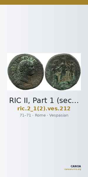 RIC II, Part 1 (second edition) Vespasian 212 — CANOA