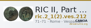 RIC II, Part 1 (second edition) Vespasian 212 — CANOA