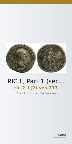 RIC II, Part 1 (second edition) Vespasian 217 — CANOA