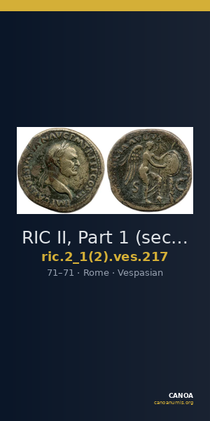 RIC II, Part 1 (second edition) Vespasian 217 — CANOA