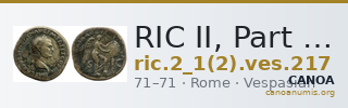 RIC II, Part 1 (second edition) Vespasian 217 — CANOA