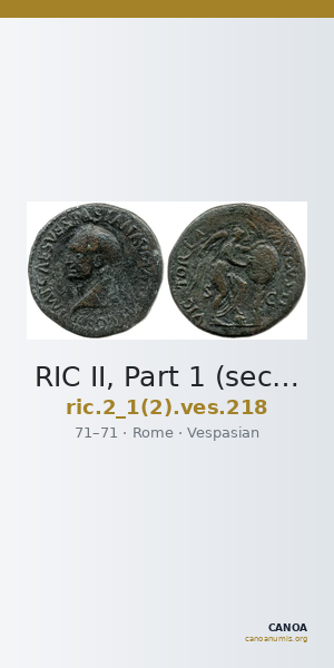RIC II, Part 1 (second edition) Vespasian 218 — CANOA