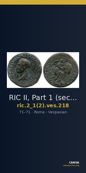 RIC II, Part 1 (second edition) Vespasian 218 — CANOA