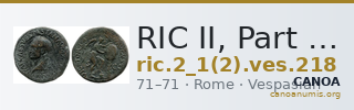 RIC II, Part 1 (second edition) Vespasian 218 — CANOA