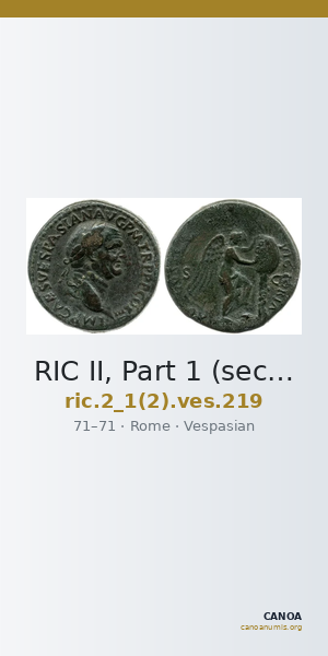 RIC II, Part 1 (second edition) Vespasian 219 — CANOA