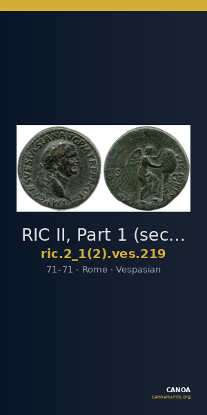 RIC II, Part 1 (second edition) Vespasian 219 — CANOA