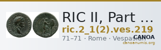 RIC II, Part 1 (second edition) Vespasian 219 — CANOA
