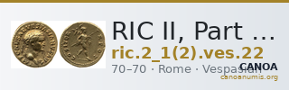 RIC II, Part 1 (second edition) Vespasian 22 — CANOA