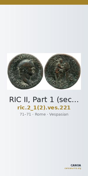 RIC II, Part 1 (second edition) Vespasian 221 — CANOA