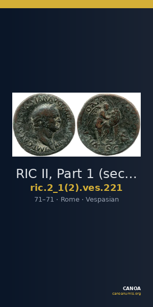 RIC II, Part 1 (second edition) Vespasian 221 — CANOA