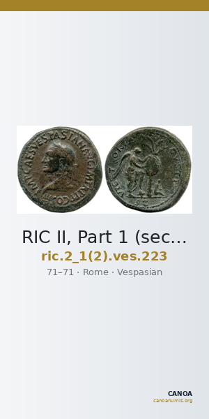 RIC II, Part 1 (second edition) Vespasian 223 — CANOA