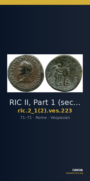 RIC II, Part 1 (second edition) Vespasian 223 — CANOA