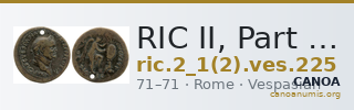 RIC II, Part 1 (second edition) Vespasian 225 — CANOA