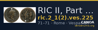 RIC II, Part 1 (second edition) Vespasian 225 — CANOA