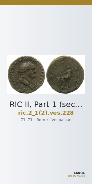 RIC II, Part 1 (second edition) Vespasian 228 — CANOA