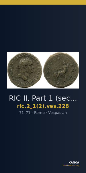 RIC II, Part 1 (second edition) Vespasian 228 — CANOA