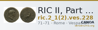 RIC II, Part 1 (second edition) Vespasian 228 — CANOA