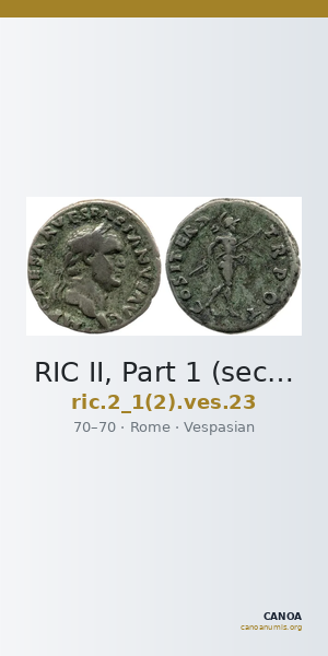 RIC II, Part 1 (second edition) Vespasian 23 — CANOA