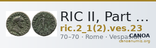 RIC II, Part 1 (second edition) Vespasian 23 — CANOA
