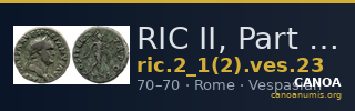 RIC II, Part 1 (second edition) Vespasian 23 — CANOA