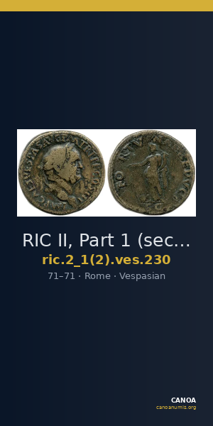 RIC II, Part 1 (second edition) Vespasian 230 — CANOA