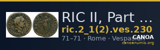 RIC II, Part 1 (second edition) Vespasian 230 — CANOA