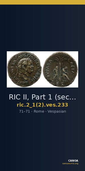 RIC II, Part 1 (second edition) Vespasian 233 — CANOA