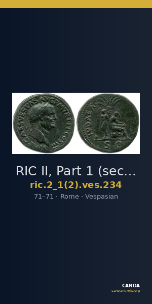 RIC II, Part 1 (second edition) Vespasian 234 — CANOA