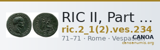 RIC II, Part 1 (second edition) Vespasian 234 — CANOA