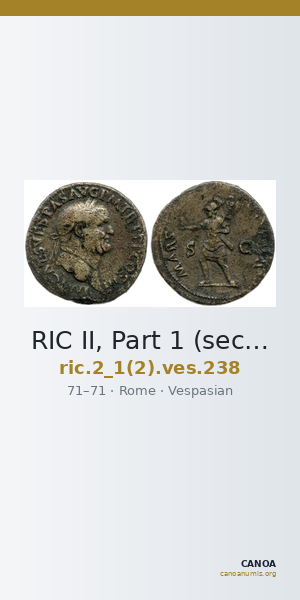 RIC II, Part 1 (second edition) Vespasian 238 — CANOA