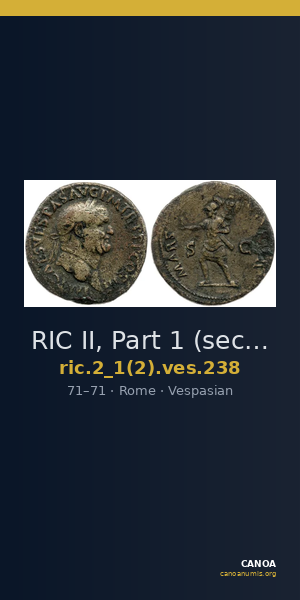 RIC II, Part 1 (second edition) Vespasian 238 — CANOA